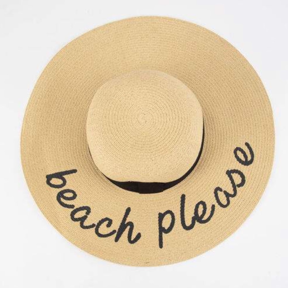 🎉HP🎉Beach Please Straw Floppy Hat